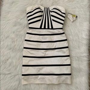 Gianni Bini striped strapless dress